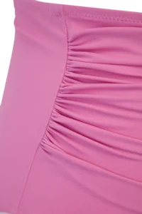 Trendyol Curve Pink High Waist Corseted Ruffle Detailed Shaping Plus Size Bikini Bottom - Image 5