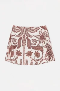 Trendyol Curve Brown Ethnic Patterned Shorts Etekli Mini Plus Size Bikini Bottom - Image 7
