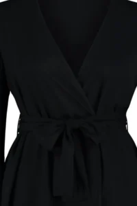 Trendyol Curve Black Kolu Frilly with flywheel Viscose beachwear Weaving Plus Size Kimono&Kaftan - Image 7
