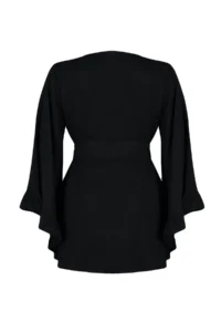 Trendyol Curve Black Kolu Frilly with flywheel Viscose beachwear Weaving Plus Size Kimono&Kaftan - Image 8