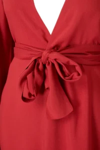 Trendyol Curve Brick Red Kolu Frilly with flywheel Viscose beachwear Weaving Plus Size Kimono&Kaftan - Image 6