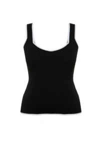 Trendyol Curve Black Stripe Detailed Square Neck bodycon Thin Knitwear Blouse - Image 7