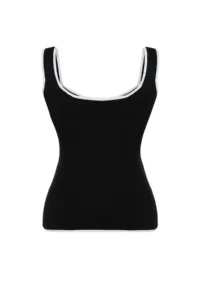Trendyol Curve Black Stripe Detailed Square Neck bodycon Thin Knitwear Blouse - Image 8