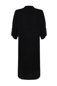 Trendyol Curve Black Midi Size Apolet Detailed Weaving Plus Size Beach Dress - Image 8