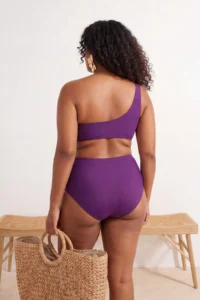 Trendyol Curve Purple One Shoulder Accessory Detailed Plus Size Swimsuit - Image 3