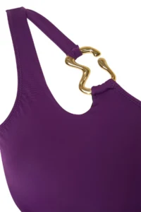 Trendyol Curve Purple One Shoulder Accessory Detailed Plus Size Swimsuit - Image 5