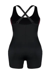 Trendyol Curve Black Cowl Neck Color Bloklu OF shorts Plus Size Swimsuit - Image 8