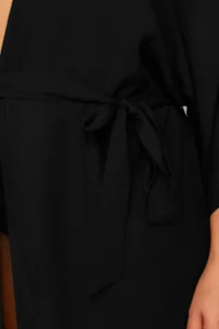 Trendyol Curve Black Skirt with Tassel Viscose beachwear Weaving Plus Size Kimono&Kaftan - Image 5