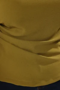 Trendyol Curve Oil Green Crepe Weaving Zippered Plus Size Blouse - Image 3