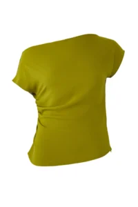 Trendyol Curve Oil Green Crepe Weaving Zippered Plus Size Blouse - Image 5