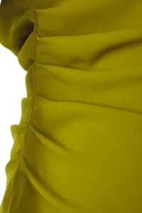 Trendyol Curve Oil Green Crepe Weaving Zippered Plus Size Blouse - Image 6