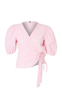 Trendyol Curve Pink seersucker Weaving Plus Size Blouse - Image 4
