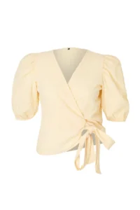 Trendyol Curve Yellow seersucker Weaving Plus Size Blouse - Image 4