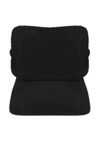 Trendyol Curve Black Carmen Collar Tulle Knitting Plus Size Blouse - Image 6