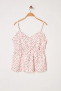 Trendyol Curve Multicolored Sleeveless flower patterned Knitting Plus Size Blouse - Image 5