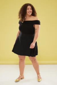 Trendyol Curve Black Carmen Collar Brooch Detailed Knitting Plus Size Blouse - Image 2