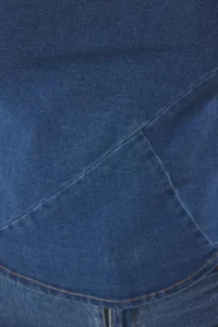 Trendyol Curve Mavi Square Neck Sleeveless Crop comfort/Medium Flexible DENIM Plus Size Blouse - Image 3