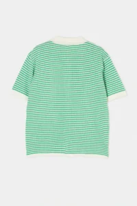 Trendyol Curve Green Polo Shirt Collar Striped Seasonal Knitwear Blouse - Image 6