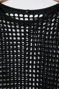 Trendyol Curve Black Boat Neck Mini Knitwear Beach Dress - Image 7