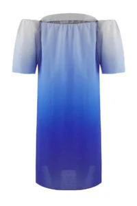 Trendyol Curve Mavi 100% Cotton Color Transitional beachwear Plus Size Dress - Image 8