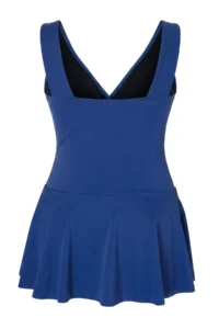 Trendyol Curve Navy Blue Deep V-neck Drawstring Strap Detailed Skirt Plus Size Swimsuit - Image 6
