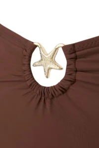 Trendyol Curve Brown High Waist Accessory Detailed Plus Size Bikini Bottom - Image 7