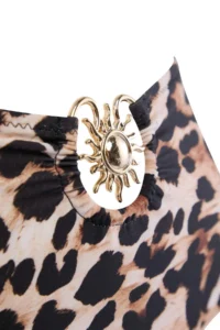 Trendyol Curve Leopard Patterned High Waist Accessory Detailed Plus Size Bikini Bottom - Image 5