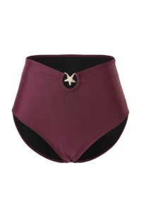 Trendyol Curve Plum High Waist Accessory Detailed Plus Size Bikini Bottom - Image 4