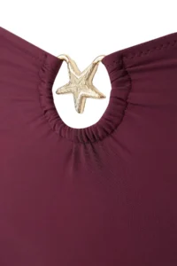 Trendyol Curve Plum High Waist Accessory Detailed Plus Size Bikini Bottom - Image 5