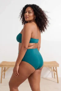 Trendyol Curve Petrol Waist Gathering Detailed High Waist Plus Size Bikini Bottom - Image 4
