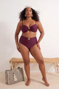 Trendyol Curve Plum Strapless Premium with accessories MIX&Match Bikini Top - Image 2