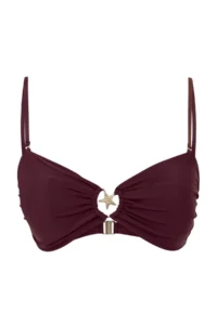 Trendyol Curve Plum Strapless Premium with accessories MIX&Match Bikini Top - Image 4