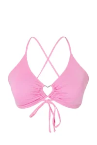 Trendyol Curve Pink Heart Accessory Detailed Sleeveless Plus Size Bikini Top - Image 4