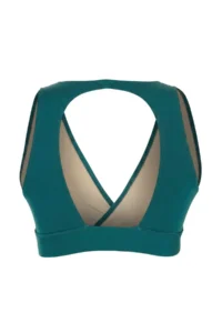Trendyol Curve Petrol Double breasted Yaka Plus Size Bikini Top - Image 2