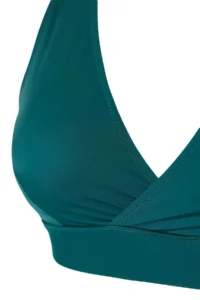 Trendyol Curve Petrol Double breasted Yaka Plus Size Bikini Top - Image 3