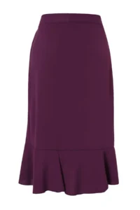 Trendyol Curve Plum Skirt Ucu Frilly LONG Plus Size Pareo - Image 6