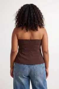 Trendyol Curve Brown Finike Weaving Plus Size Blouse - Image 3