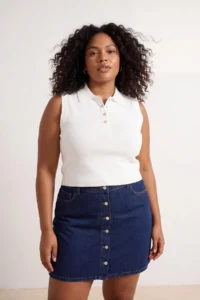 Trendyol Curve Ecru Polo Shirt Collar Thin Summer Knitwear Blouse - Image 2