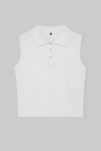 Trendyol Curve Ecru Polo Shirt Collar Thin Summer Knitwear Blouse - Image 4
