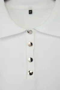 Trendyol Curve Ecru Polo Shirt Collar Thin Summer Knitwear Blouse - Image 5