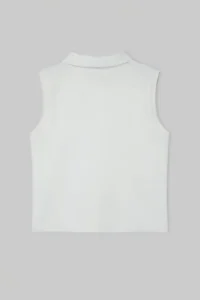 Trendyol Curve Ecru Polo Shirt Collar Thin Summer Knitwear Blouse - Image 6