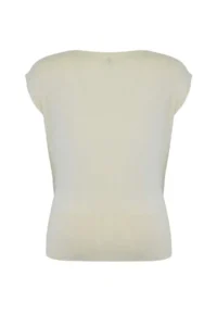 Trendyol Curve Ecru Cotton Cross Detailed Thin Summer Knitwear Blouse - Image 6