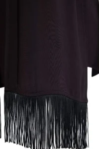 Trendyol Curve Brown Satin Tasseled Shawl Detailed Sleeveless Weaving Plus Size Blouse - Image 7