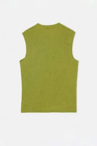 Trendyol Curve Oil Green V-neck Sleeveless Crepe Knitting Plus Size Blouse - Image 5