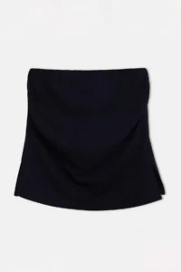 Trendyol Curve Black Strapless Slit Detailed Flexible Knitting Plus Size Blouse - Image 4