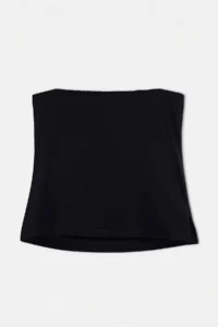 Trendyol Curve Black Strapless Slit Detailed Flexible Knitting Plus Size Blouse - Image 5