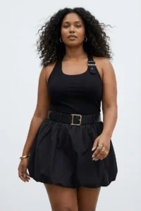 Trendyol Curve Black Viscose Rib Accessory Detailed Knitting Plus Size Blouse - Image 3
