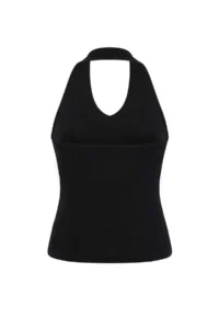 Trendyol Curve Black Viscose Rib Accessory Detailed Knitting Plus Size Blouse - Image 7