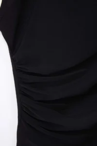 Trendyol Curve Black Dog collar Shirring Detailed Sleeveless Knitting Plus Size Blouse - Image 6