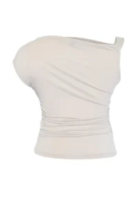 Trendyol Curve Stone Asymmetric Yaka Detailed Sandy Knitting Plus Size Blouse - Image 7